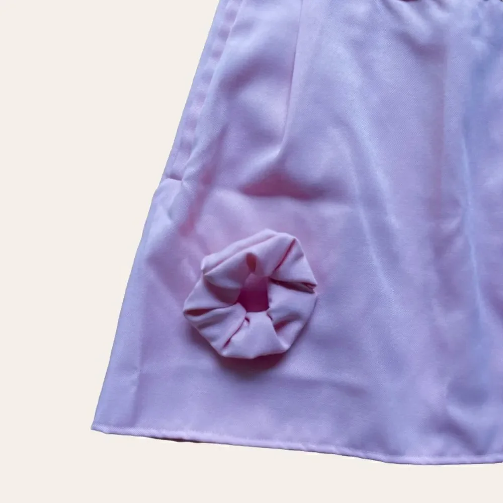 Vintage Baby Pink Avon Fashions Mini Skirt with Matching Scrunchie